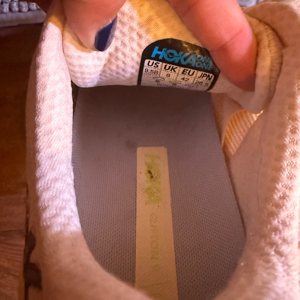 Hoka Cream and Yellow Athletic Shoes - Picture 6 of 6